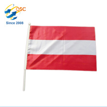 Wholesale wave hand flag in polyester with plastic pole in lowest price